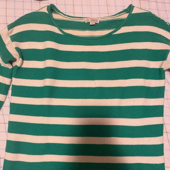 Gap Long Sleeve sweater. Green and white stripes. Size S. - Picture 1 of 1